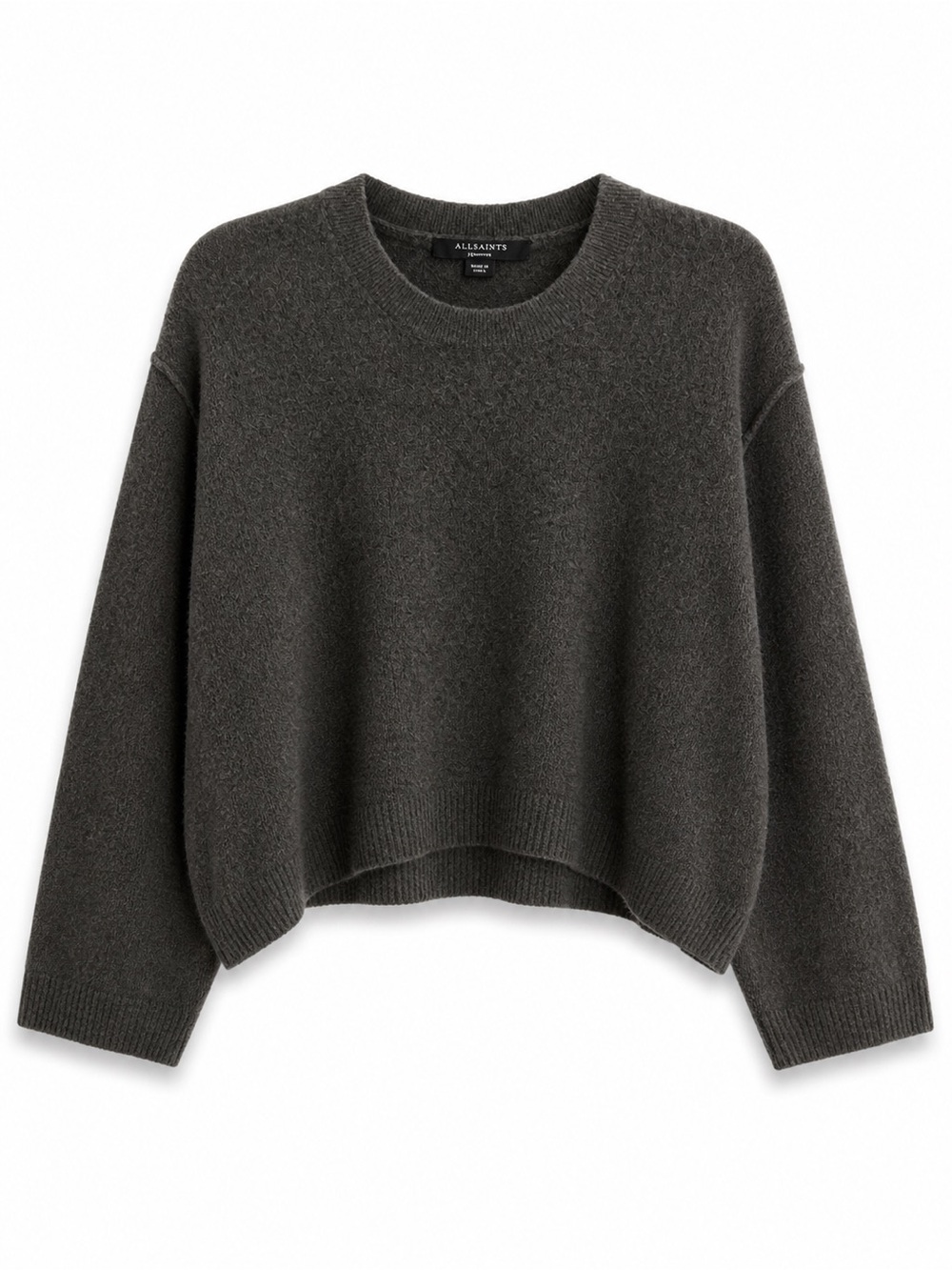 AllSaints Wool Cashmere Blend Crew Neck Sweater Women’s Medium Charcoal Pullover